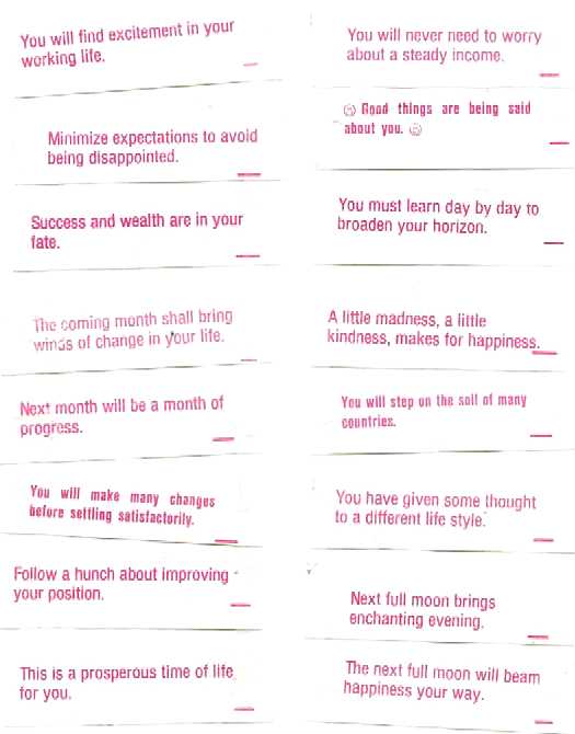 Fortune cookies